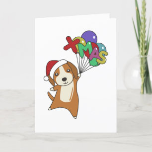 Beagle God jul Winter Animal Hund Vuxen Clo Helgkort