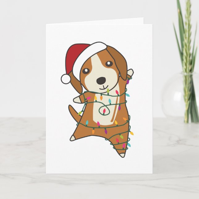 Beagle God jul Winter Animals Hund Kort (Framsida)