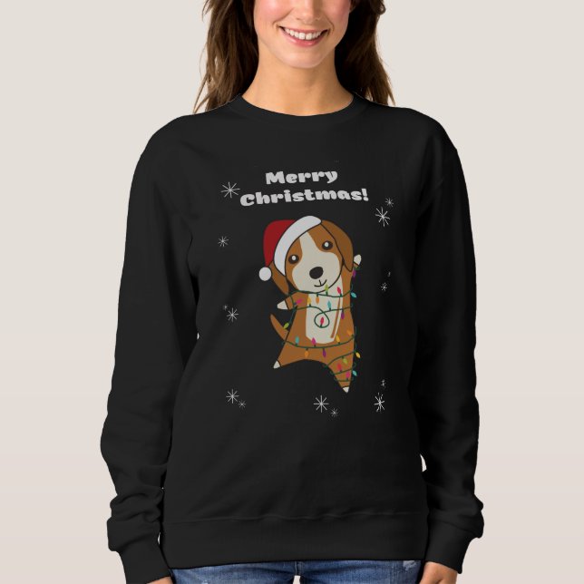 Beagle God jul Winter Animals Hund T Shirt (Framsida)