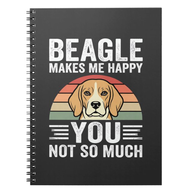 Beagle gör mig glad hundälskare anteckningsbok (Framsidan)