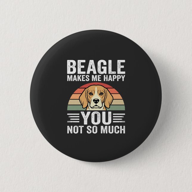 Beagle gör mig glad hundälskare knapp (Framsida)