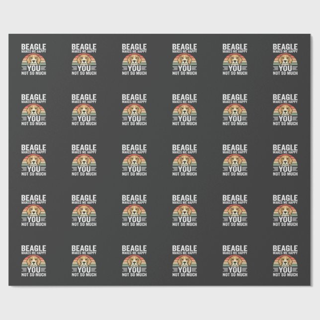 Beagle Gör Mig Glad Hundälskare Presentpapper (Platt)