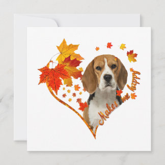Beagle gör mig Lycklig Fall Heart Löv