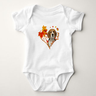 Beagle gör mig Lycklig Fall Heart Löv T Shirt