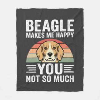 Beagle gör mig lycklig hundälskare fleecefilt