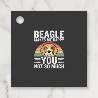 Beagle gör mig lycklig hundälskare gåvor etiketter