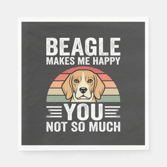Beagle gör mig lycklig hundälskare pappersservett (Framsidan)