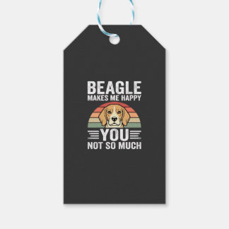 Beagle gör mig lycklig hundälskare presentetikett