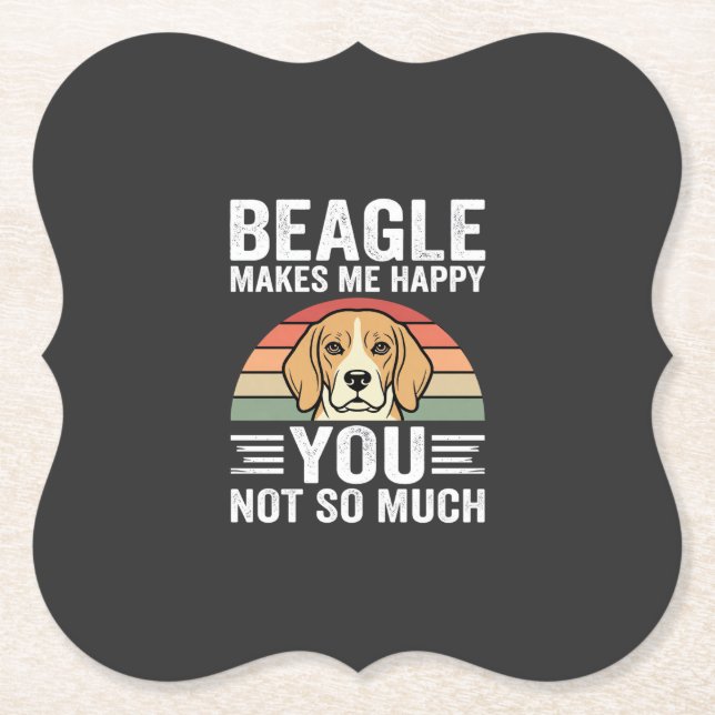 Beagle gör mig lycklig hundälskare underlägg papper (Framsida)
