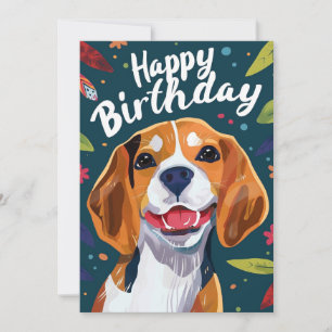 Beagle Grattis på födelsedagen Julkort