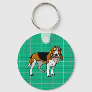 Beagle Grönt Keychain Nyckelring