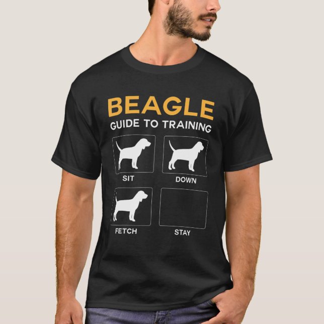 Beagle Guide to Training Hund Obedience Hund Comma T Shirt (Framsida)
