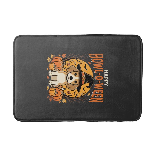 Beagle Halloween Howl-O-Ween Hund Pumpa Design_1 Badrumsmatta (Framsidan)