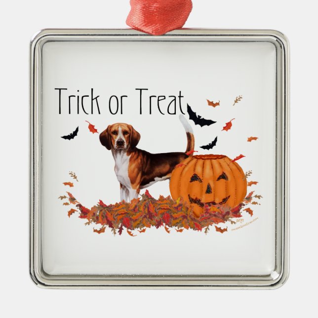 Beagle Halloween Julgransprydnad Metall (Framsidan)
