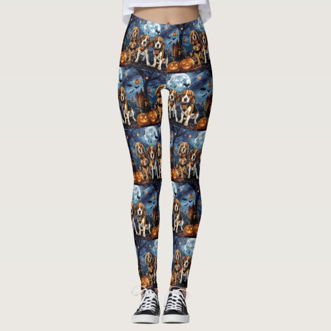 Beagle Halloween Kuslig Leggings (Framsida)