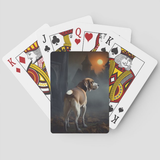 Beagle Halloween Scary Casinokort (Baksidan)