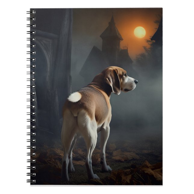 Beagle Halloween Skräckinjagande Anteckningsbok (Framsidan)