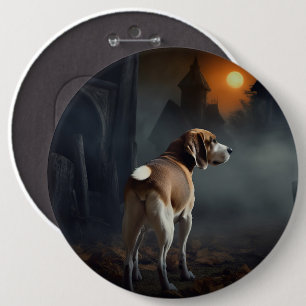 Beagle Halloween Skräckinjagande Knapp