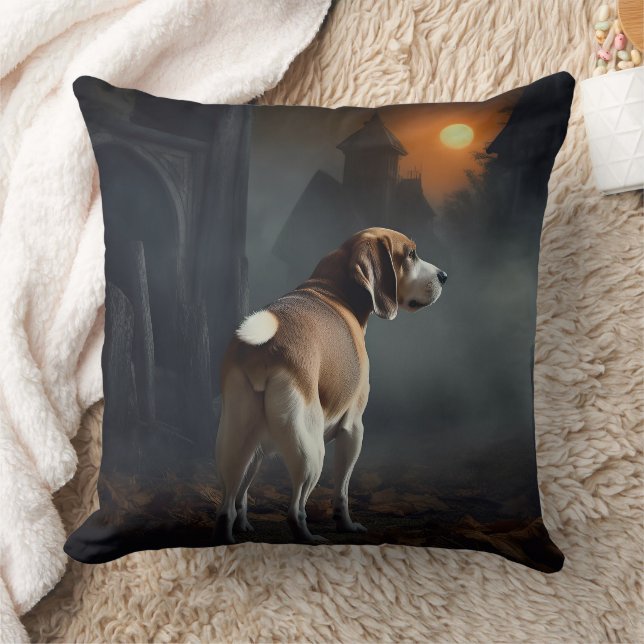 Beagle Halloween Skräckinjagande Kudde (Filt)