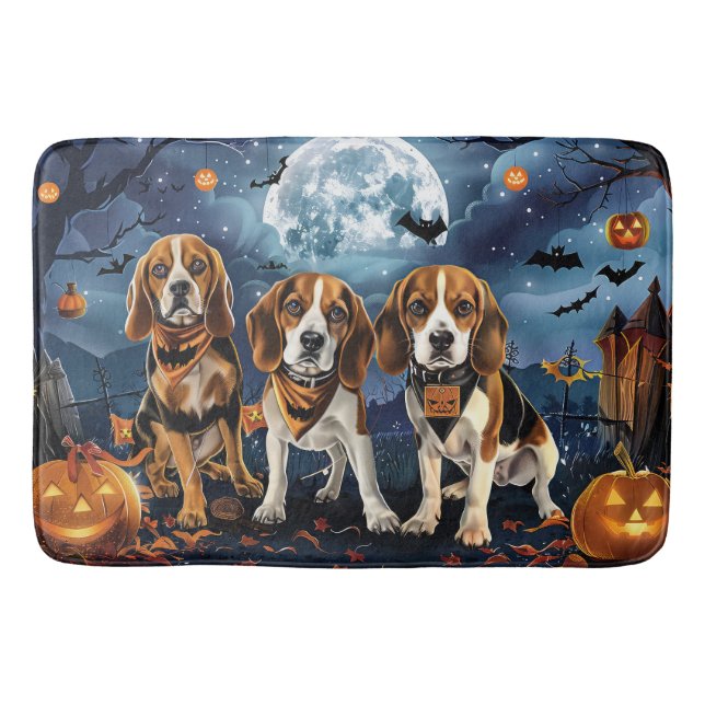 Beagle Halloween Spooky Badrumsmatta (Framsidan)