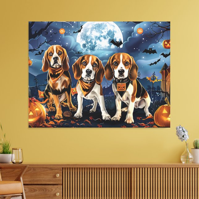 Beagle Halloween Spooky Canvastryck (Insitu (Vardagsrum))