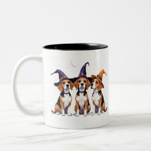 Beagle Halloween Spooky Hund Halloween Costume Två-Tonad Mugg