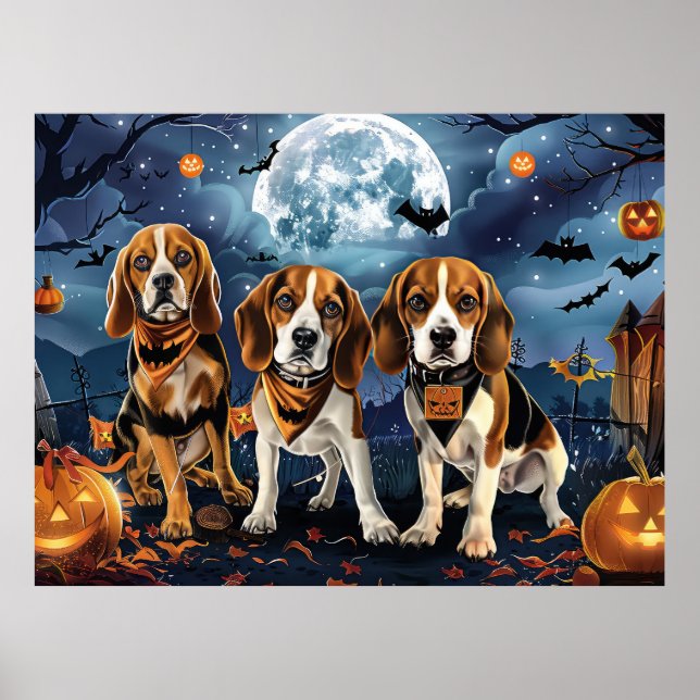 Beagle Halloween Spooky Poster (Framsidan)