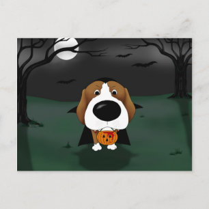 Beagle Halloween Vampire Vykort