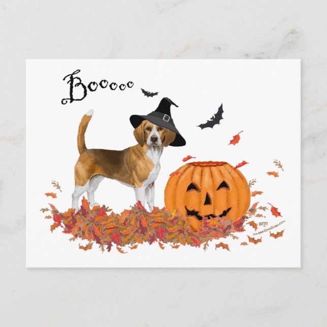 Beagle Halloween Vykort (Framsida)