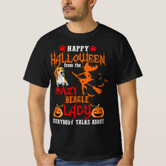 Beagle Happy Halloween Crazy Beagle Lady T Shirt