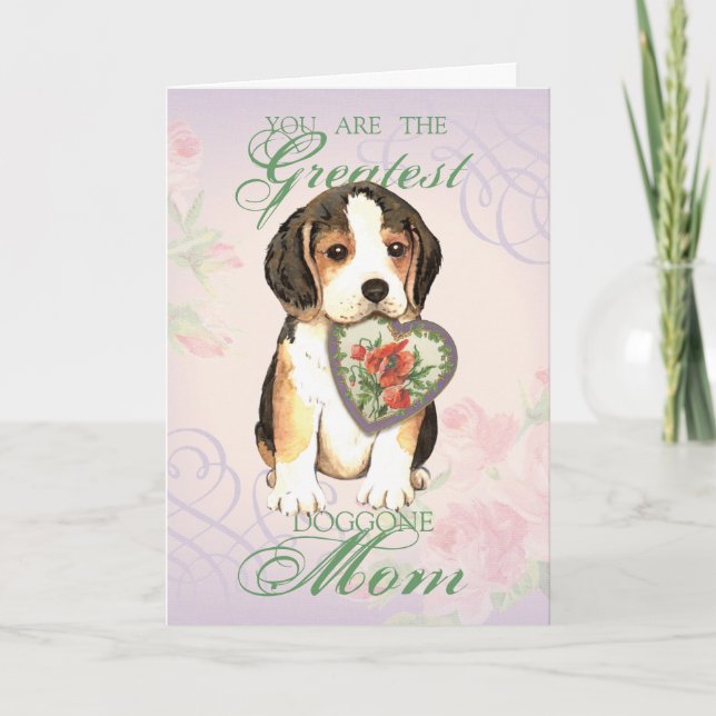 Beagle Heart Mamma Kort (Framsida)