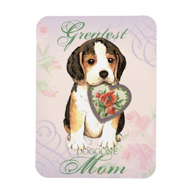 Beagle Heart Mamma Magnet (Vertikal)