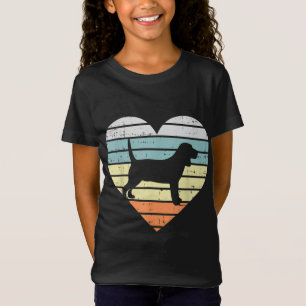 Beagle Heart Sunset Retro Animal Pet Hound Hund Lo T Shirt