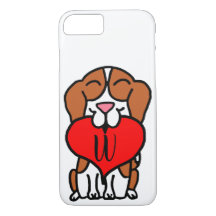Beagle Heart Tecknad Monogram
