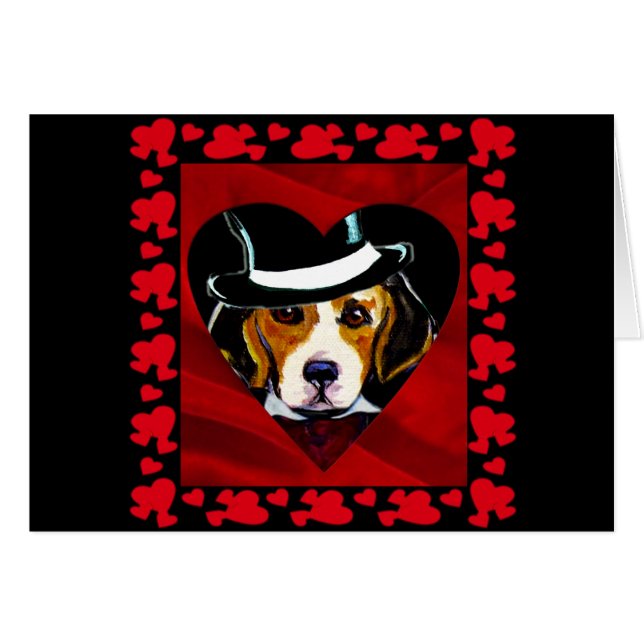 Beagle Hearts Hälsningskort (Framsidan Horizontal)