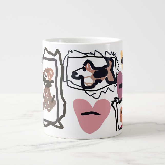 Beagle-hjärtan  jumbo mugg (Framsidan)