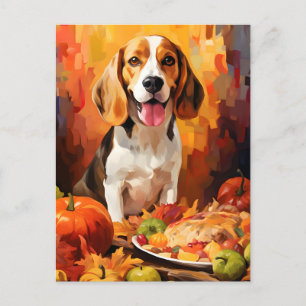 Beagle Höst Tacksgiving Vykort
