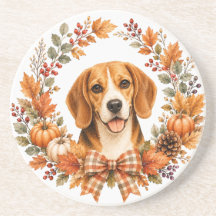 Beagle höstkrans coaster
