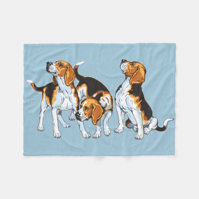 beagle hound fleecefilt (Framsidan (Horisontell))