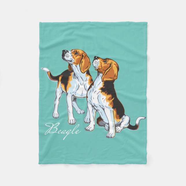 beagle hound fleecefilt (Framsidan)