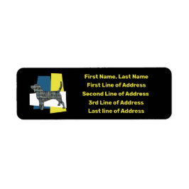 Beagle Hound-Gult&Blue Grid TriColor-Adress Returadress Etikett