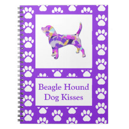 Beagle Hound Hund Kisses Silhouette Cute PPY&B Anteckningsbok