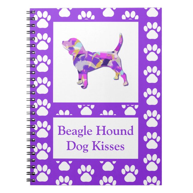 Beagle Hound Hund Kisses Silhouette Cute PPY&B Anteckningsbok (Framsidan)
