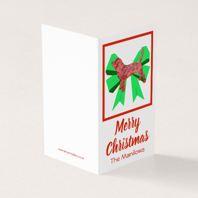 Beagle Hound-Hund och Grönten Bow-Märkrn Kort (Utsida)