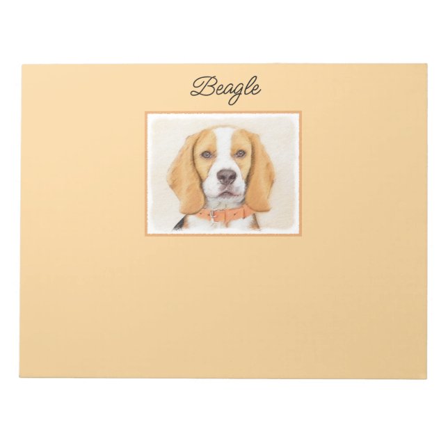 Beagle Hound Hund Painting Original Animal Art Anteckningsblock (Framsida)