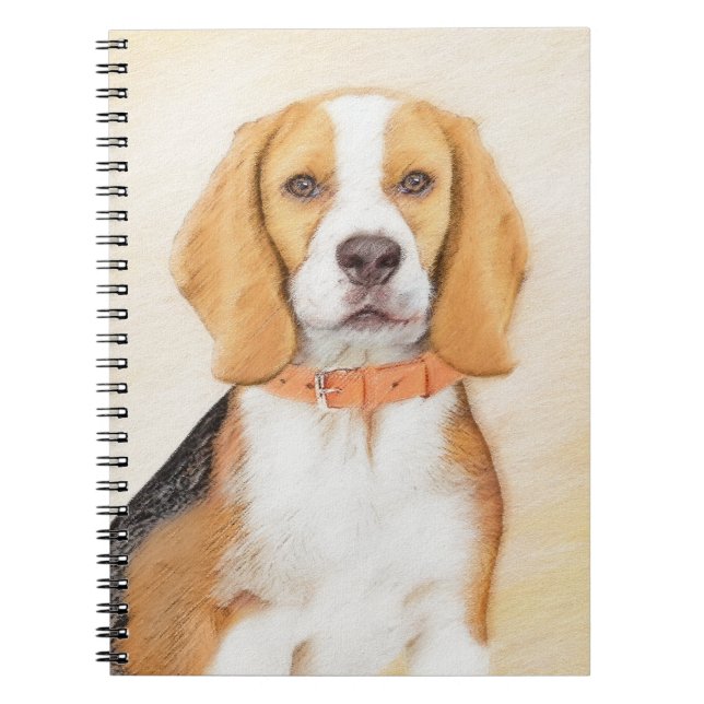 Beagle Hound Hund Painting Original Animal Art Anteckningsbok (Framsidan)