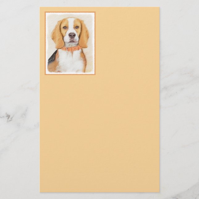 Beagle Hound Hund Painting Original Animal Art Brevpapper (Framsida)