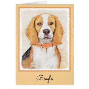 Beagle Hound Hund Painting Original Animal Art Hälsningskort