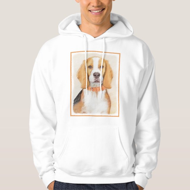 Beagle Hound Hund Painting Original Animal Art Hoodie (Framsida)