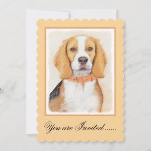 Beagle Hound Hund Painting Original Animal Art Inbjudningar